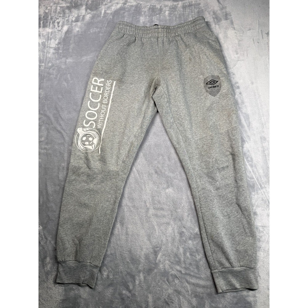 Umbro Soccer Without Borders Sweatpants Mens Small Gray Performance Tapered Leg